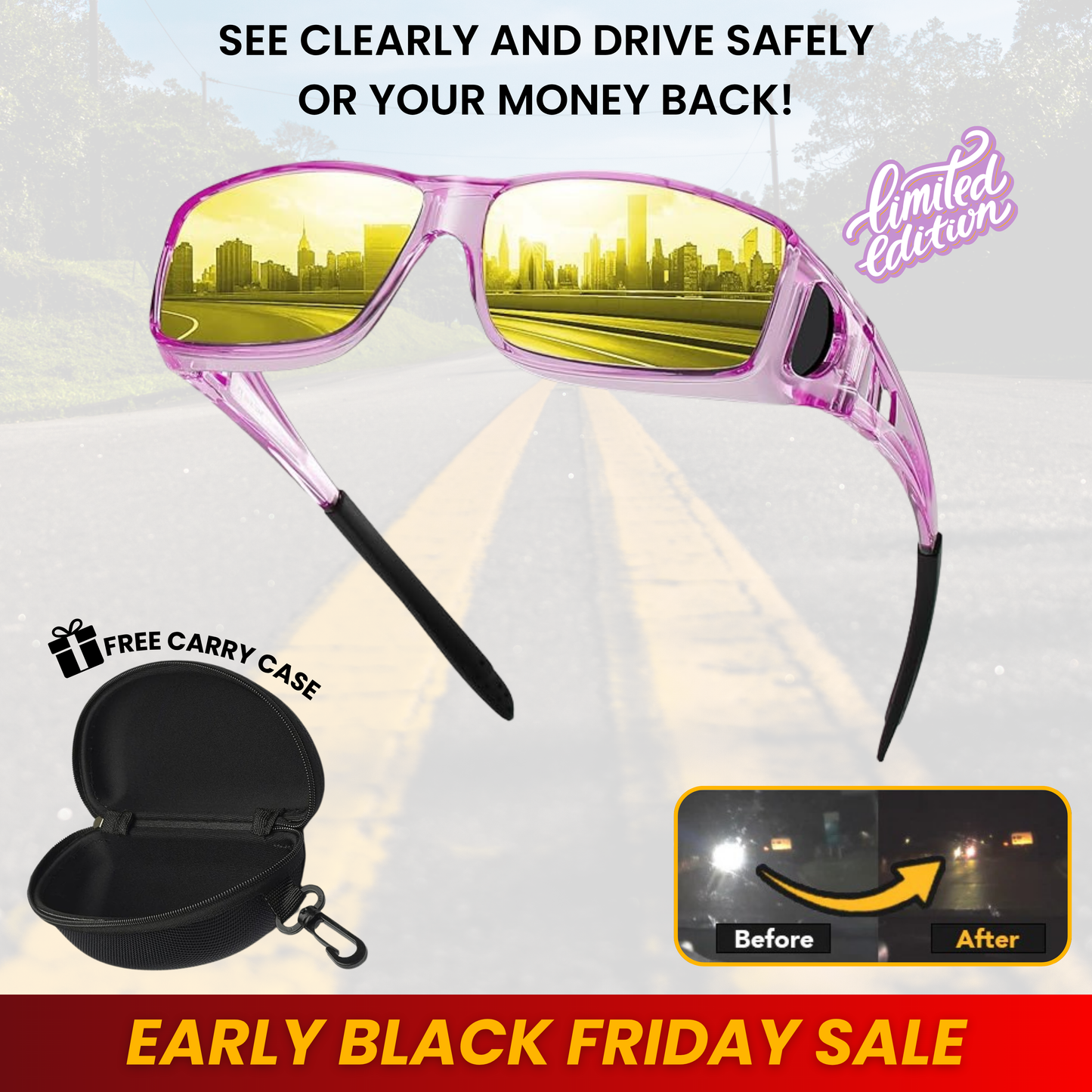 Headlight Glasses™ Pink Night Edition